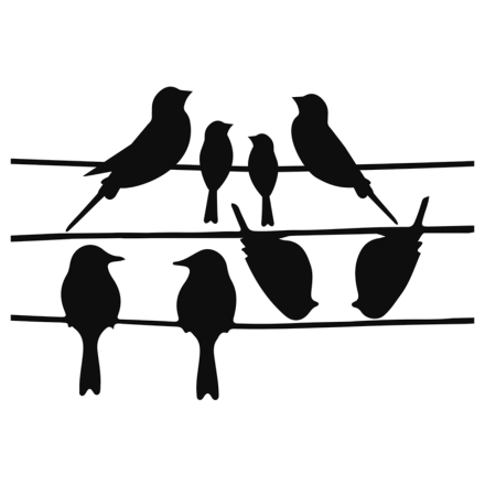Fensteraufkleber - Vögel auf Draht