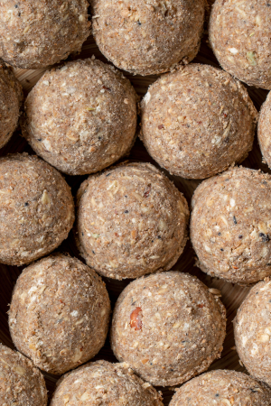 Knödel mit Insekten+Früchten OHNE Netz