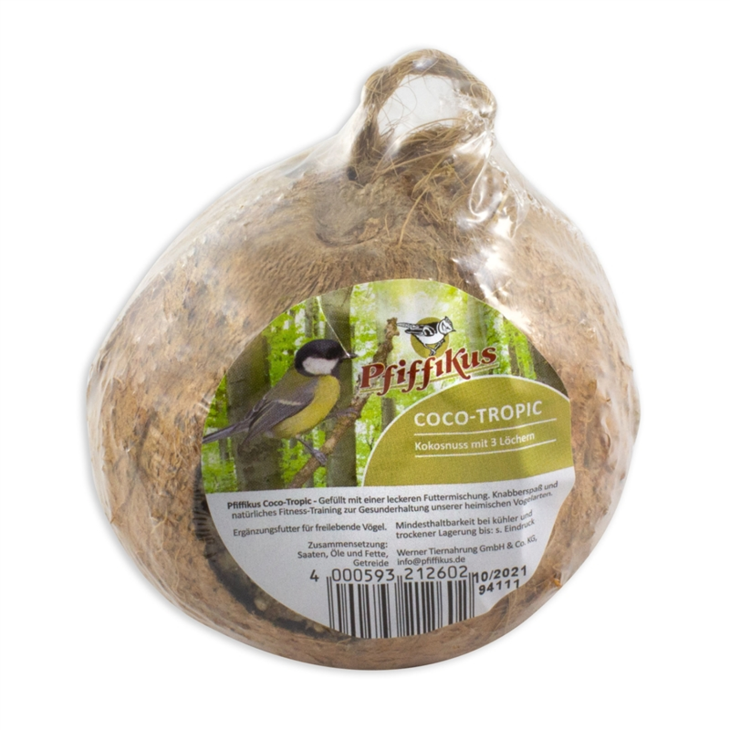 Kokosnuss mit 3 Löchern - gefüllt